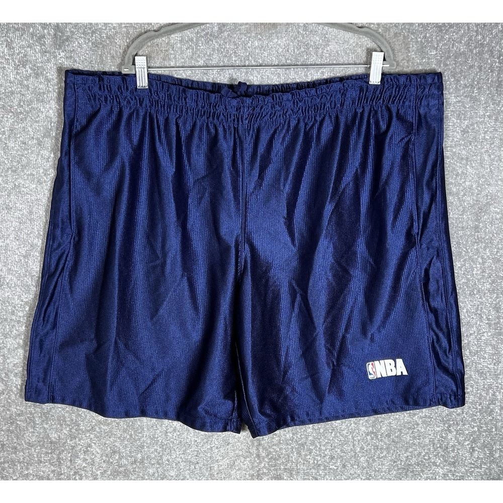Vintage NBA Elevation Basketball Shorts Mens 2XL Blue Silky Shiny Dazzle Pockets